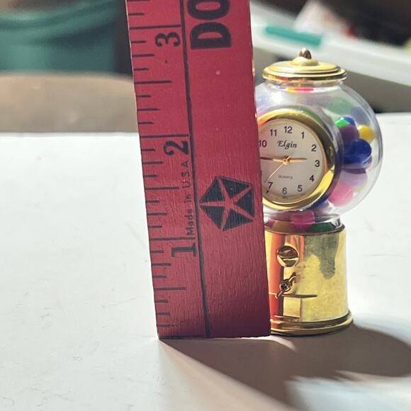 Elgin Mini Gumball Machine Clock Gold Tone Quartz Novelty Collectible Display - Picture 6 of 11